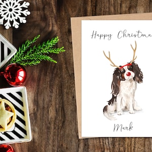 Personalisierte König Charles Spaniel - Hunde Weihnachtskarte - Hundeliebhaber Karte, Lustige Weihnachtskarte, Hundeliebhaber Karte, Hundebesitzer Karte Süße Hundekarte