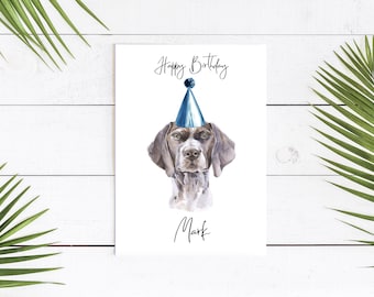 Personalised English Pointer - dog Birthday card -dog lovers card dog owner card, dog lover card dog owner card Cute dog card