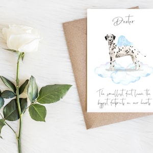 Personalisierte Dalmatiner - Hund Beileidskarte - Hundeliebhaber Karte Hundebesitzer Karte, Hundeliebhaber Karte Hundebesitzer Karte Hund Verlust Karte, Haustier Verlust