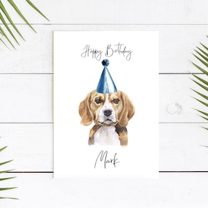 Personalisierte Beagle - Hund Geburtstagskarte - Hundeliebhaber Karte Hundebesitzer Karte, Hundeliebhaber Karte Hundebesitzer Karte Niedliche Hundekarte