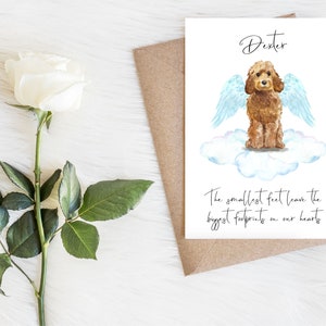Personalisierte Goldener Honig Cockapoo - Hund Beileidskarte - Hundeliebhaber Karte Hundebesitzer Karte, Hundeliebhaber Karte Hundebesitzer Karte Niedliche Hundekarte