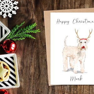Gepersonaliseerde Wheaten Terrier - Hond Kerstkaart -hond liefhebbers kaart kaart, Grappige kerstkaart, hond lover kaart, hond eigenaar kaart Leuke hond kaart