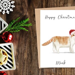 Gepersonaliseerde Scottish Fold -Cat Kerstkaart -Cat liefhebbers kaart Kat eigenaar kaart, Grappige kerst kerstkaart, Kat eigenaar kaart, Leuke kat kaart