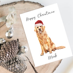 Golden Retriever personalizzato - Biglietto natalizio per cani - biglietto per amanti dei cani, biglietto di Natale divertente, biglietto per l'amante dei cani, biglietto del proprietario del cane Biglietto per cani carino