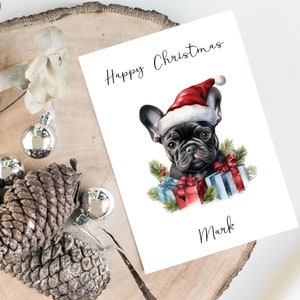 Personalisierte Französische Bulldogge - Hundeweihnachtskarte -Hundeliebhaber Karte Karte, lustige Weihnachtskarte, Hundeliebhaber Karte, Hundebesitzer Karte Süße Hunde Karte