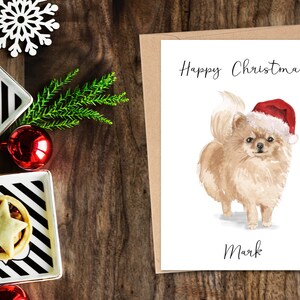 Personalisierte Pomeranian - Hund Weihnachtskarte - Hundeliebhaber Karte, Lustige Weihnachtskarte, Hundeliebhaber Karte, Hundebesitzer Karte Süße Hundekarte