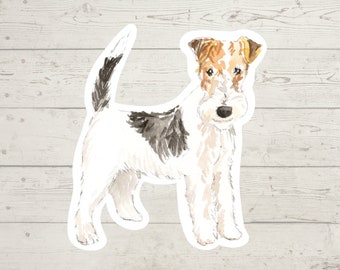 3 x Wire Haired Fox Terrier Vinyl stickers, dog mom sticker, dog lover gift, laptop sticker, bujo sticker, Bullet journal decal, watercolour