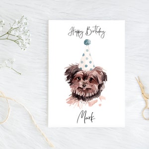 Niedliche Geburtstagskarte Yorkshire Terrier - Karte für Hundebesitzer, Karte für Hundebesitzer, Karte für Hundeliebhaber, Niedliche Hunde Karte