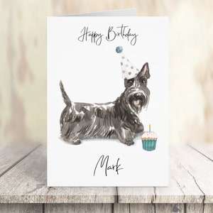 Personalisierte Scottish Terrier - Hunde Geburtstagskarte - Hundeliebhaber Karte Hundebesitzer Karte, Hundeliebhaber Karte Hundebesitzer Karte Süße Hundekarte