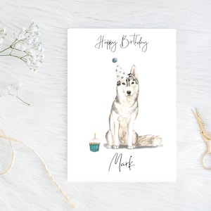 Siberian Husky - Hund Geburtstagskarte - Karte für Hundebesitzer, Karte für Hundebesitzer, Karte für Hundeliebhaber, Niedliche Hundekarte