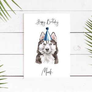 Husky personnalisé - carte d’anniversaire de chien - carte d’amour de chien carte de propriétaire de chien, carte d’amour de chien carte de propriétaire de chien carte de chien mignon