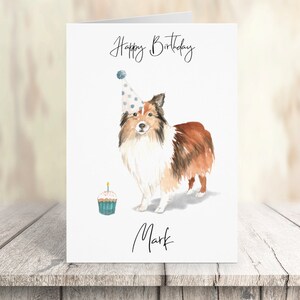 Personalisierte Shetland Sheepdog - Hunde Geburtstagskarte - Hundeliebhaber Karte Hundebesitzer Karte, Hundeliebhaber Karte Hundebesitzer Karte Süße Hundekarte