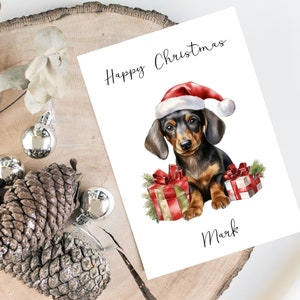 Personalisierte Dackel - Hundeweihnachtskarte -Hundeliebhaber Karte Karte, lustige Weihnachtskarte, Hundeliebhaber Karte, Hundebesitzer Karte Süße Hunde Karte