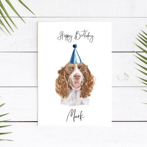 Springer personnalisé Springer Spaniel - carte d’anniversaire de chien - carte d’amour de chien carte de propriétaire de chien, carte d’amour de chien carte de propriétaire de chien carte de chien mignon