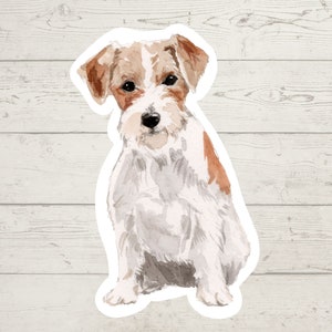 3 x Wire Haired Jack Russell Vinyl stickers, dog mum sticker lover gift, laptop sticker, bujo sticker, Bullet journal decal, watercolour