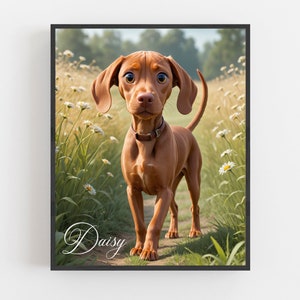 Retrato de mascota personalizado realista, retrato de mascota de dibujos animados personalizado, gato retrato de dibujos animados de perro, arte de pared para amantes de las mascotas Descarga digital