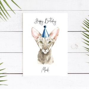 Oriental Shorthair personnalisé - Carte d’anniversaire de chat - Carte d’amour de chat Carte de propriétaire de chat, Carte d’anniversaire drôle, Carte d’amour de chat Carte de propriétaire de chat
