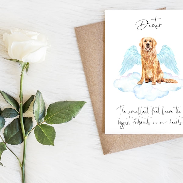 Personalised golden retriever - dog sympathy card -dog lovers card dog owner card, dog lover card dog owner card dog loss card, pet loss