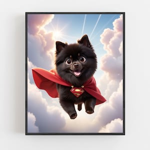 Personalized Superhero Cartoon Pet Portrait, Custom Cartoon Pet Portrait, Dog Cartoon Portrait Cat, Wall Art for Pet Lovers Digital Download