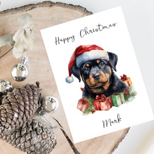 Gepersonaliseerde Rottweiler - Hond kerstkaart - hondenliefhebbers kaart kaart, grappige kerstkaart, hondenliefhebber kaart, hond eigenaar kaart Leuke hondenkaart