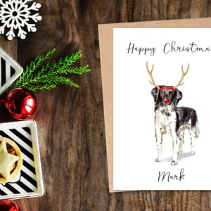 Gepersonaliseerde Stabijhoun - Hond Kerstkaart -hond liefhebbers kaart kaart, Grappige kerstmis x mas kaart, hond minnaar kaart, hond eigenaar kaart, Leuke hond kaart
