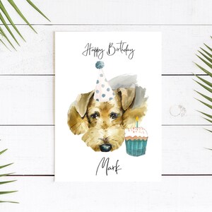 Personalisierte Airedale terrier - Geburtstagskarte Für Hundeliebhaber - Karte Hundebesitzer , Hundeliebhaber Karte Hundebesitzer