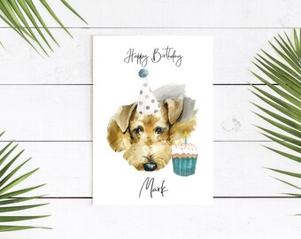 Personalisierte Airedale terrier - Geburtstagskarte Für Hundeliebhaber - Karte Hundebesitzer , Hundeliebhaber Karte Hundebesitzer