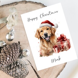 Gepersonaliseerde Golden Retriever - Hond kerstkaart - hondenliefhebbers kaart kaart, grappige kerstkaart, hondenliefhebber kaart, hondenbezitter kaart Leuke hondenkaart