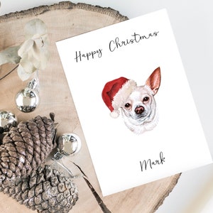 Personalisierte Chihuahua - Hund Weihnachtskarte - Hundeliebhaber Karte Karte, lustige Weihnachtskarte, Hundeliebhaber Karte, Hundebesitzer Karte Niedliche Hundekarte