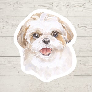 3 x Shih Tzu Vinyl stickers, dog mom sticker, dog lover gift, laptop sticker, bujo sticker, Bullet journal decal, watercolour
