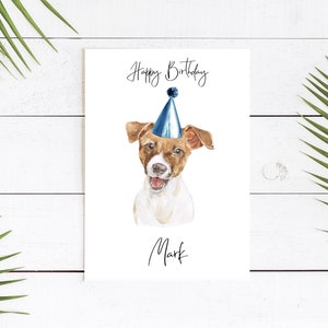 Jack Russell personnalisé - carte d’anniversaire de chien - carte d’amour de chien carte de propriétaire de chien, carte d’amour de chien carte de propriétaire de chien carte de chien mignon