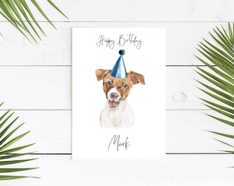 Personalised Jack Russell - dog Birthday card -dog lovers card dog owner card, dog lover card dog owner card Cute dog card