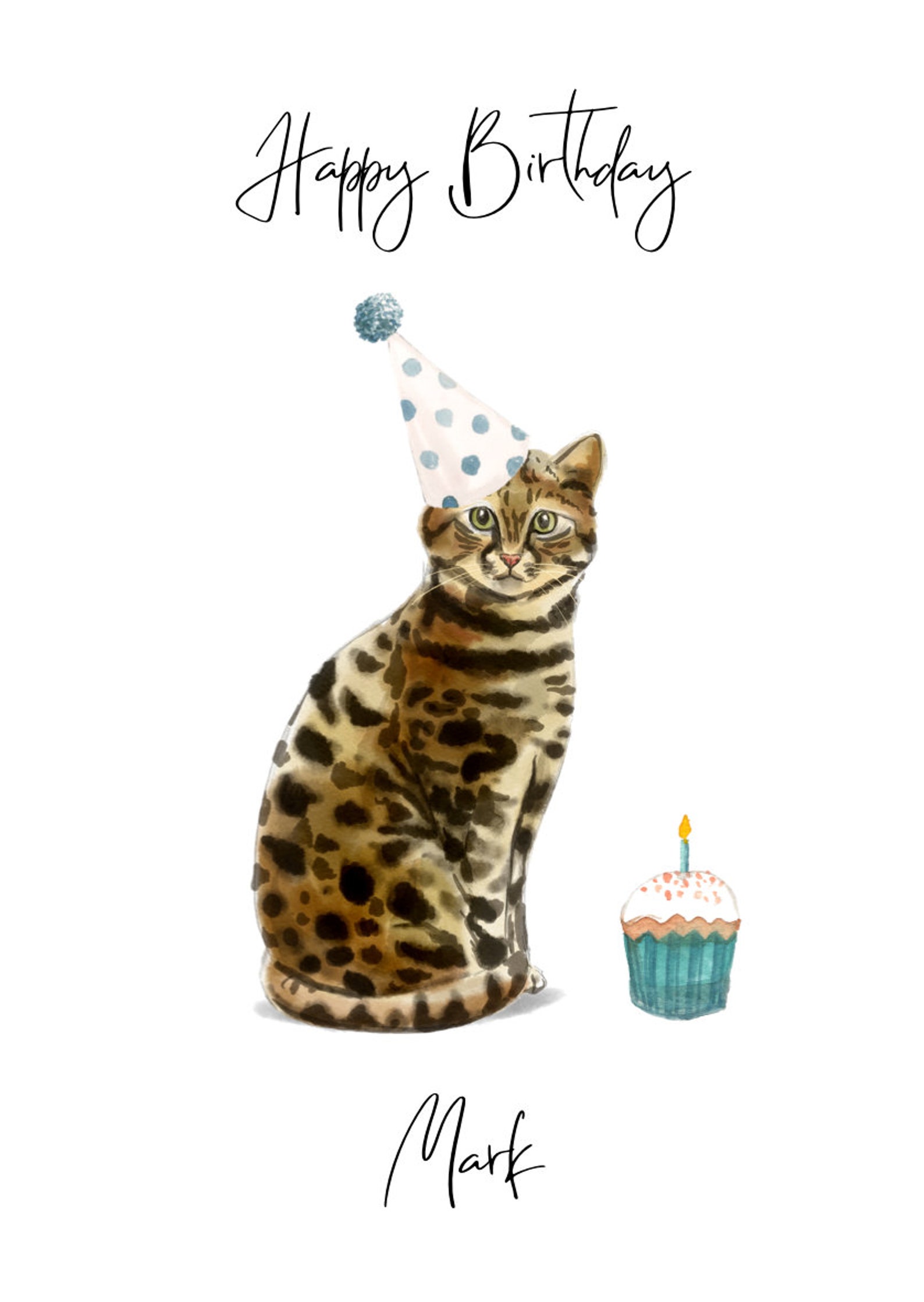 Personalised Bengal Cat Birthday Card cat Lovers Card Cat - Etsy