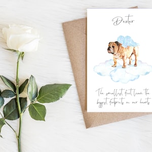 Bulldog anglais personnalisé - carte de sympathie pour chien - carte de propriétaire de carte pour amoureux des chiens, carte pour amoureux des chiens carte de propriétaire de chien carte de perte de chien, sympathie pour perte d'animal de compagnie