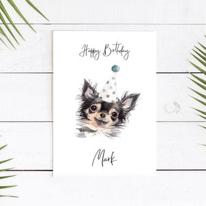 Personalisierte Chihuahua - Hunde Geburtstagskarte - Hundeliebhaber Karte Hundebesitzer Karte, Hundeliebhaber Karte Hundebesitzer Karte Niedliche Hundekarte