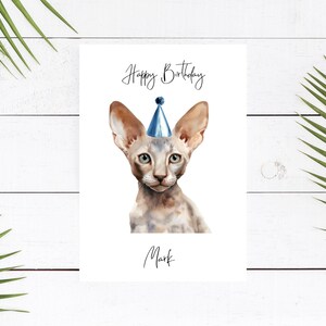 Oriental Shorthair personnalisé - Carte d'anniversaire de chat - Carte d'amoureux des chats Carte de propriétaire de chat, carte d'anniversaire drôle, carte d'amant de chat
