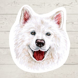 3 x Samoyed Vinyl stickers, dog mom sticker, dog lover gift, laptop sticker, bujo sticker, Bullet journal decal, watercolour