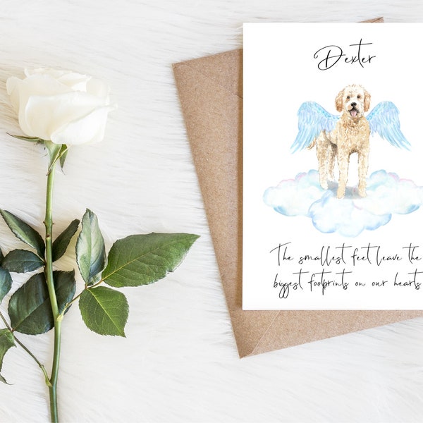 Personalisierte goldene Doodle - Hund Beileidskarte - Hundeliebhaber Karte Hundebesitzer Karte, Hundeliebhaber Karte Hundebesitzer Karte Hund Verlust Karte, Haustier Verlust