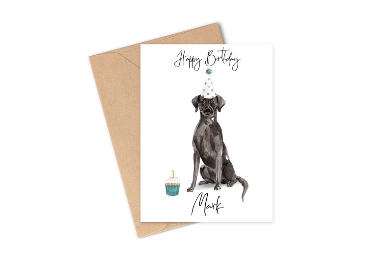 Personalised black labrador - dog Birthday card -dog lovers card dog owner card, dog lover card dog owner card Cute dog card image 5