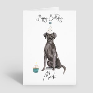 Personalised black labrador - dog Birthday card -dog lovers card dog owner card, dog lover card dog owner card Cute dog card image 4