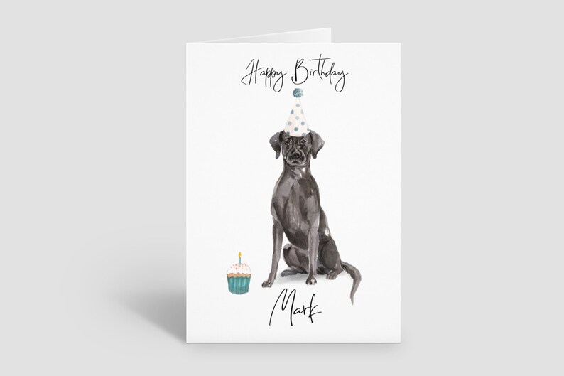 Personalised black labrador - dog Birthday card -dog lovers card dog owner card, dog lover card dog owner card Cute dog card image 4