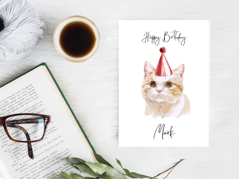 Personalised Munchkin Cat Birthday card Cat lovers card Cat owner card, Funny birthday card, Cat owner card, Cute cat card image 4