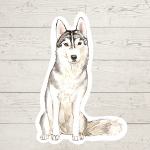 3 x Siberian Husky Vinyl stickers, dog mom sticker, dog dad, dog lover gift, laptop sticker, bujo sticker, Bullet journal decal, watercolour