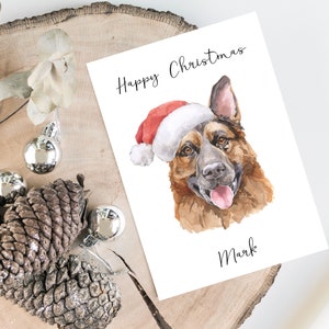 Personalisierter Deutscher Schäferhund - Hunde weihnachtskarte - Hundeliebhaber Karte, Lustige Weihnachtskarte, Hundeliebhaber Karte, Hundebesitzer Karte