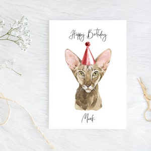 Oriental Shorthair personnalisé - Carte d’anniversaire de chat - Carte d’amour de chat Carte de propriétaire de chat, Carte d’anniversaire drôle, Carte d’amour de chat Carte de propriétaire de chat