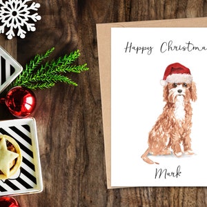 Personalisierte Cavapoo - Hunde Weihnachtskarte - Hundeliebhaber Karte, Lustige Weihnachtskarte, Hundeliebhaber Karte, Hundebesitzer Karte Niedliche Hundekarte