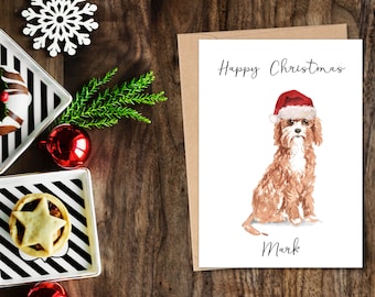 Personalisierte Cavapoo - Hunde Weihnachtskarte - Hundeliebhaber Karte, Lustige Weihnachtskarte, Hundeliebhaber Karte, Hundebesitzer Karte Niedliche Hundekarte