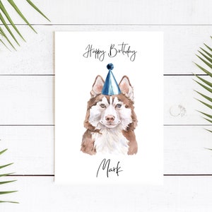 Personalisierte Husky - Hunde Geburtstagskarte - Hundeliebhaber Karte Hundebesitzer Karte, Hundeliebhaber Karte Hundebesitzer Karte Süße Hundekarte