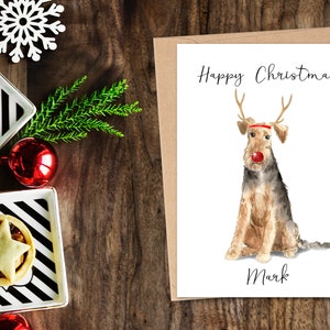 Gepersonaliseerde Welsh Terrier - Hond Kerstkaart -hond liefhebbers kaart kaart, Grappige kerstkaart, hond lover kaart, hond eigenaar kaart Leuke hond kaart