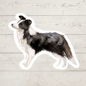 3 x Border Collie Vinyl stickers, dog mom sticker, dog dad, dog lover gift, laptop sticker, bujo sticker, Bullet journal decal, watercolour